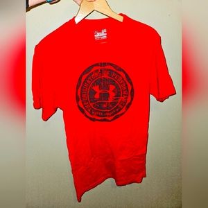 Under Armour Short Sleeve Shirt Medium Mens Red Heatgear